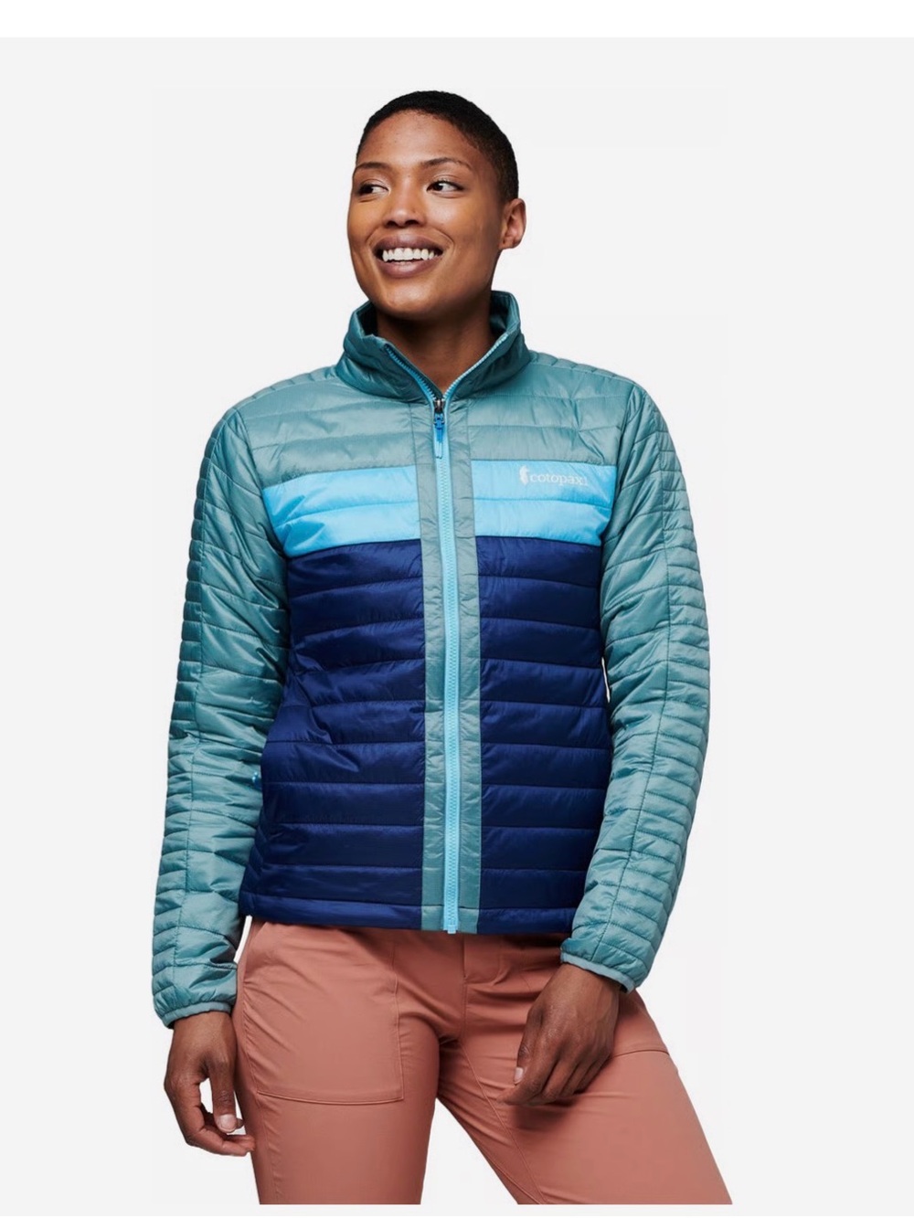 Cotopaxi Lightweight Insulated Jacket in Teal & Navy - Women's